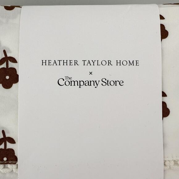The Company Store x Heather Taylor Home King Sheet Set Nutmeg Floral Percale - Picture 2 of 8